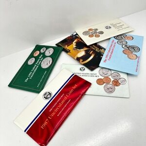 US Mint Uncirculated Coin Set 1987-1995 Lot 6 Sets P&D Mint Marks Mixed Years